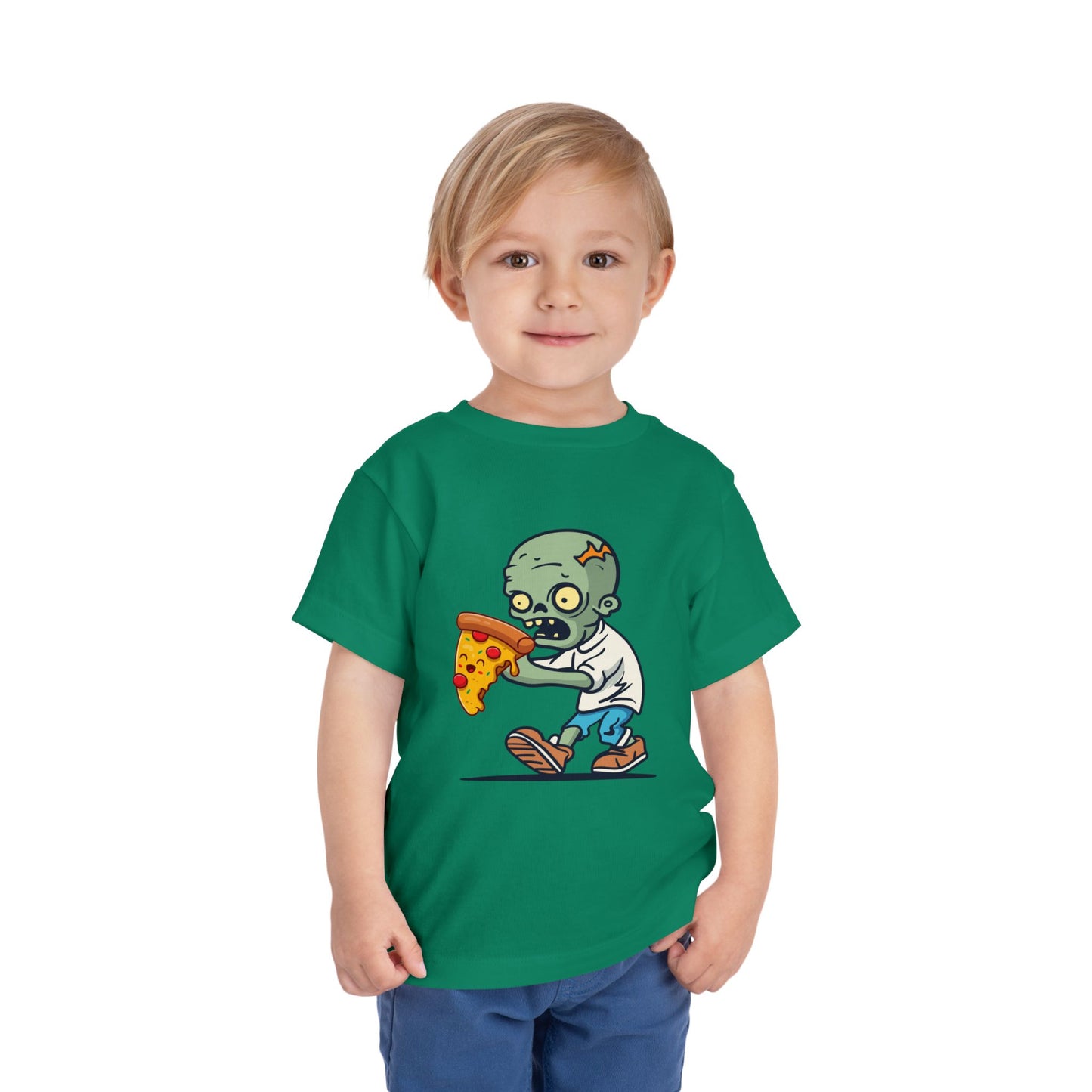 Funny Zombie Pizza Toddler Tee – Cute Kids Short Sleeve Shirt