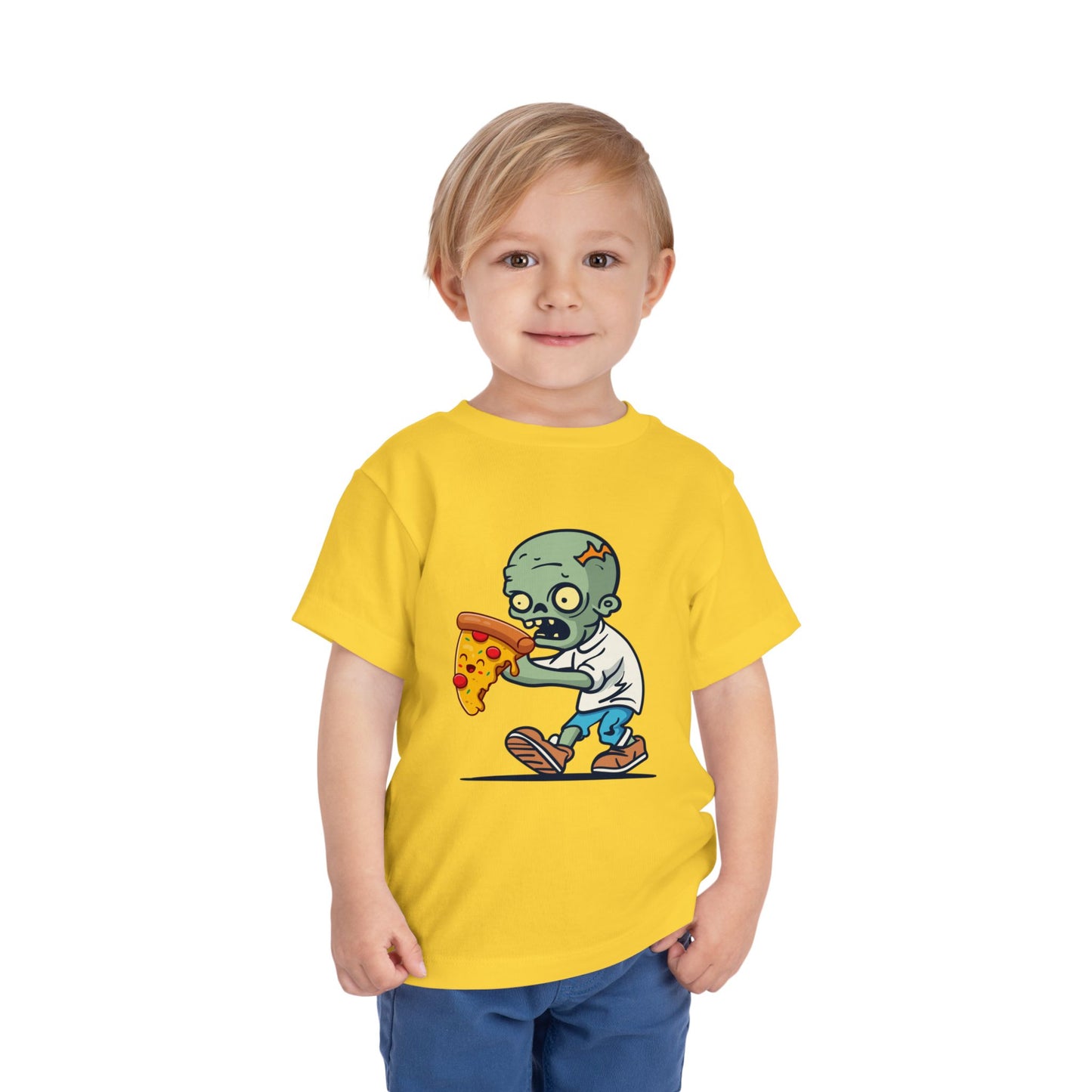 Funny Zombie Pizza Toddler Tee – Cute Kids Short Sleeve Shirt