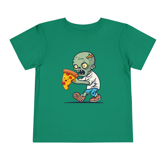 Funny Zombie Pizza Toddler Tee – Cute Kids Short Sleeve Shirt